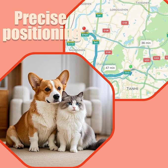 GPS Tracker for Dogs & Cats - No Monthly Fee, Waterproof Real-Time Tracking Collar for Pets,Kids,Luggage & Assets | 365-Day Battery Life | iOS & Android Compatible | Anti-Lost Device