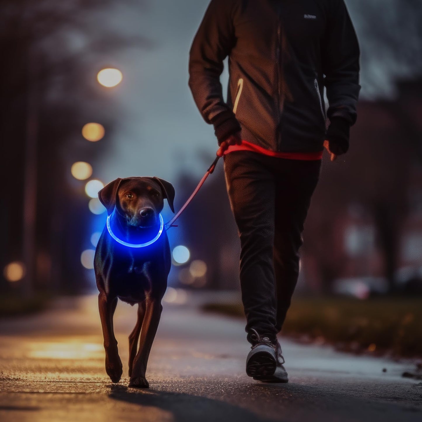 2 Pack Light Up Dog Collar, USB Rechargeable Dog Collar Light for Night Walking, Led Lighted Dog Collar, Glow in The Dark Dog Collar for Small Medium Large Dogs (Pink+Blue)