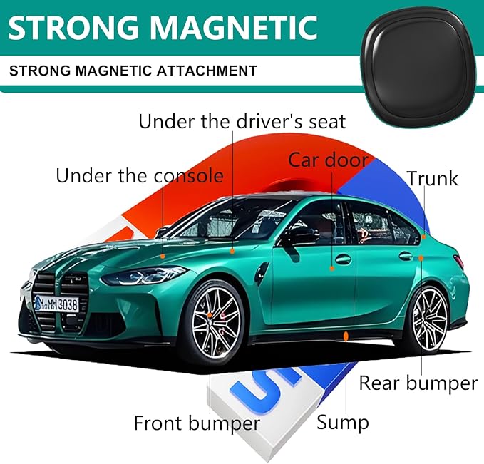 GPS Tracker for Vehicles,Mini Portable Magnetic Car GPS Tracking,Full Global Coverage Location GPS Tracker for Kids,Dogs,No Subscription Required/No Monthly Fee/No SIM Card Required