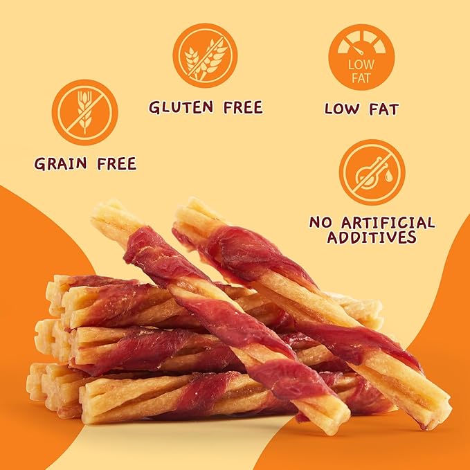 Jungle Calling Dog Treats, Duck Wrapped Chicken Collagen Sticks for Small Medium Dogs, Long-Lasting Dog Chews, Dental Bones for Teeth Cleaning, Digestible Bully Sticks Rawhide Alternative, 14.1oz