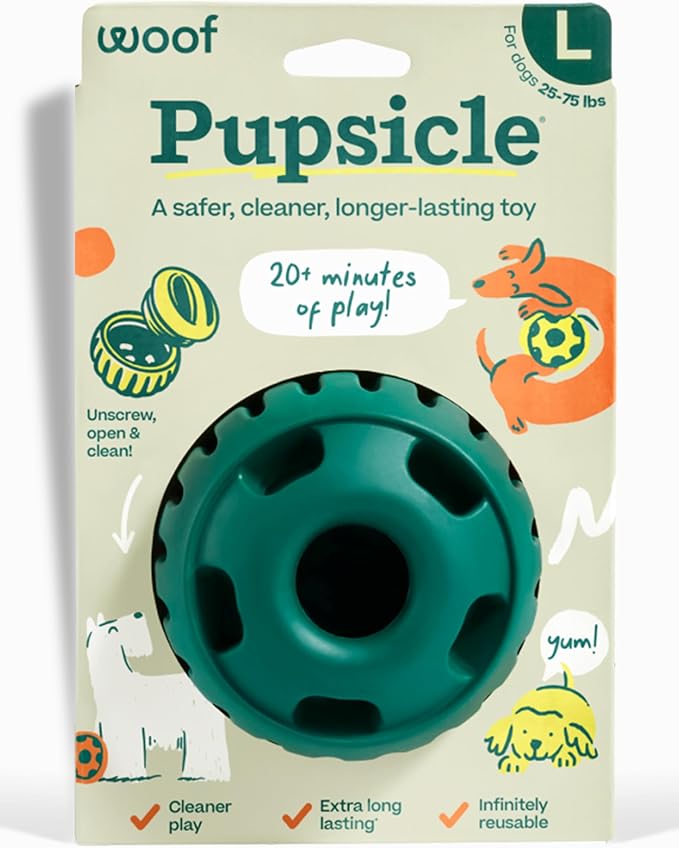 WOOF Pupsicle - Long-Lasting Interactive Dog Toy to Keep Your Pup Busy and Distracted - Safe for Dogs - Low-Mess Design - Dog Toys for Medium and Large Dogs 25-75 lbs