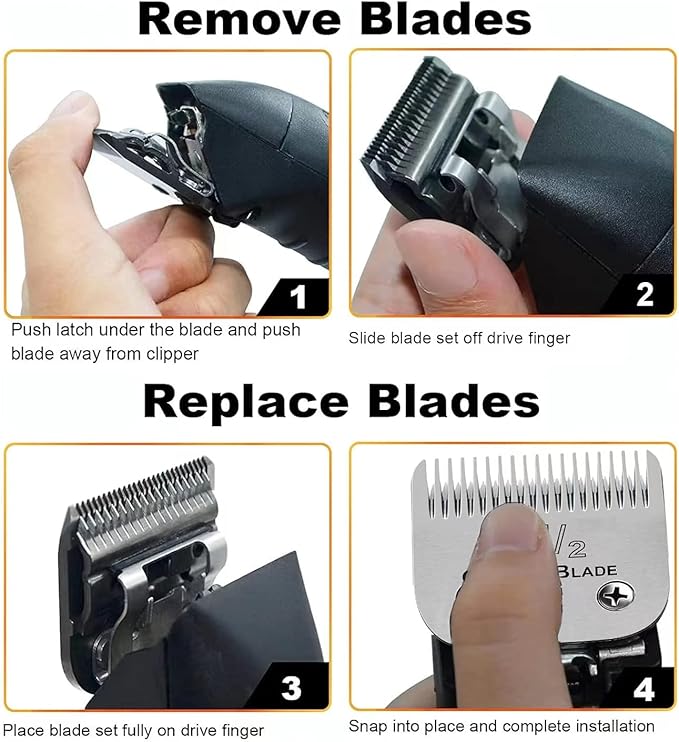 Professional Detachable Replacement Ceramic Blades set,compatible with oster Classic 76/Star-Teq/Power-Teq andi A*dis AGC,BDC,BGC,MBG Series Clippers(Size 3-1/2)
