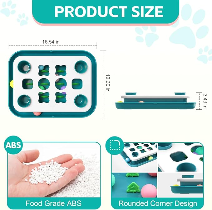 Cat Puzzle Toys for Indoor Cats Mind Game Ball Track Kitten Food Puzzles Toy Sensory Activity Cat Enrichment Toys Treat Feeder Entertainment Mental Stimulation Kitty Gift