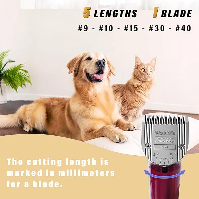2 Pack Detachable Adjustable Pet Dog Grooming Clipper 5-in-1 Blade Compatible with WAHL Professional Animal Blade Arco, Bravura, Chromado, Creativa, Figura, and Motion Pet, Dog, and Horse Clippers