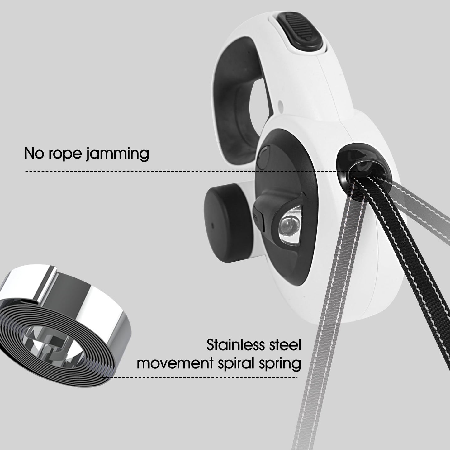 Gauzi 4 in 1 Retractable Dog Leash 16.4 ft Long Leashes with LED Light & Poop Bag Holder for Small Medium Large Dogs Heavy Duty (Max110lbs)