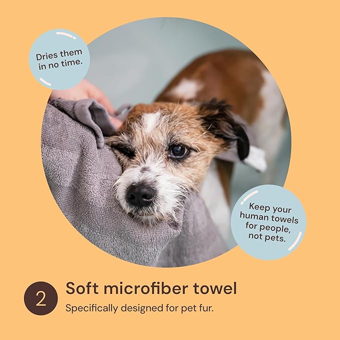 Sunny & Honey Professional Dog Shampoo Bundle - 16 oz Coconut Shampoo & 8 oz Breeze Perfume - 4-in-1 Cleanse & Condition - Includes Deshedding Brush, Microfiber Towel & Deodorizing Cologne Spray