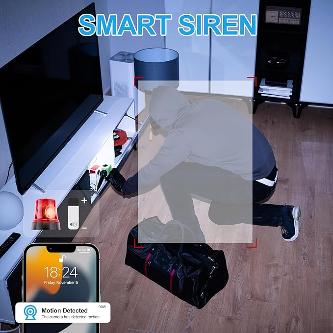 Security Camera Indoor,Wi-Fi &Two-Way Audio,Indoor Camera for Home,Baby/Dog/Cat/Pet Camera with Phone app,Night Vision,Motion Tracking, Compatible with Alexa (Blue)