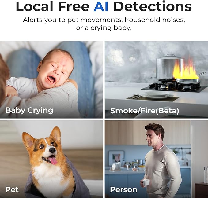 IMILAB C40 4K Indoor Security Camera, Room Camera for Kid/Baby/Pet, 5G WiFi Pan/Tilt Indoor Cam w/Person Pet Track, Powerful AI Detection, Color Night Vision, SD/Cloud Storage, Easy Pairing, Plug in.