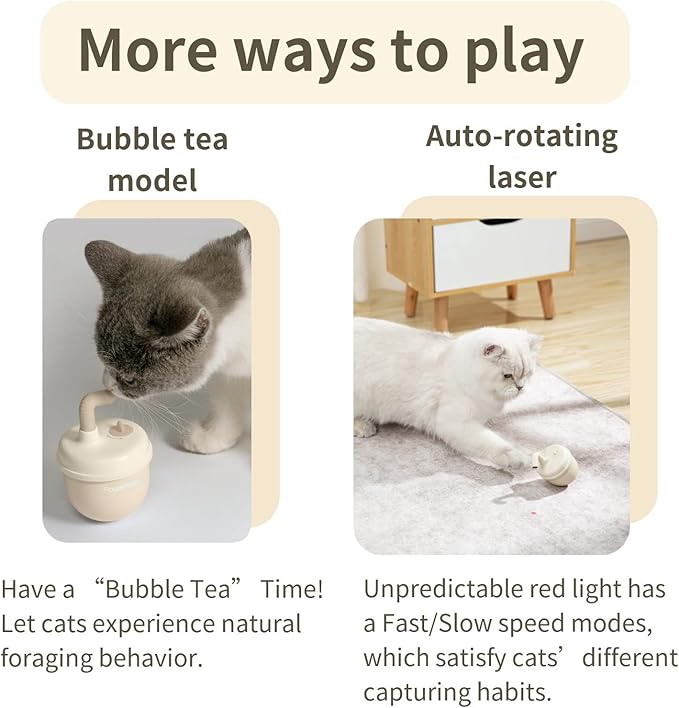 Cat Laser Toy,Cat Laser Toy Automatic Rechargeability,360° Rotation Out of Real Randomized Trajectory Motion,3 Modes Interactive Toy for Cats for Bored Indoor Adult Cat Kittens (Brown)