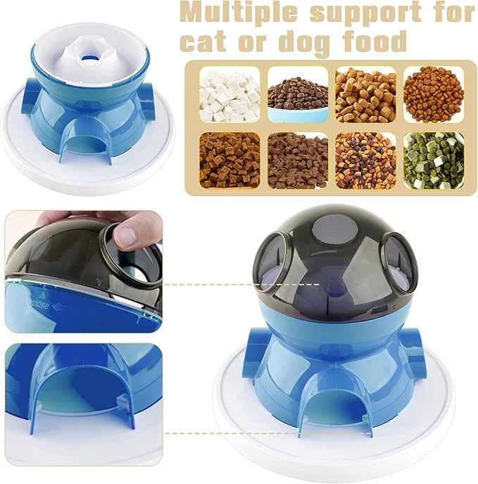 HOSUKKO Interactive Cat Puzzle Feeder,3 in 1 Intelligence Brain Stimulation Game Cat Treat Puzzle Toy and Slow Feeder Enrichment Toys for Indoor Cats Dogs (Blue)