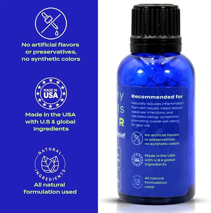 HA4E - Cat Yeast Protection - Homeopathic Support for Yeast Infections - All-Natural Preventive Care for Skin & Ear Health - 300 Tablets
