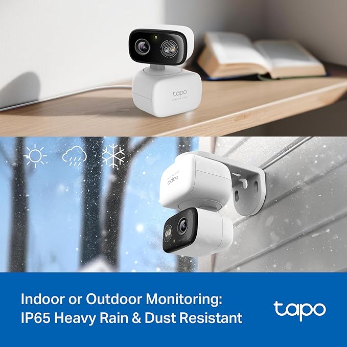 Tapo 2K 3MP Pan/Tilt Indoor/Outdoor Security Camera - Free Person/Baby Cry Detect & Motion Track, 360° Pan, Color Night Vision, SD/Cloud Storage, Works w/Alexa & Google Home HybridCam 360