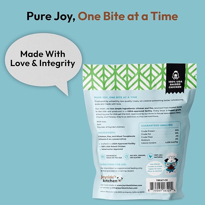 Joyride's Kitchen Freeze-Dried Chicken Liver Dog Treats, Single Ingredient, All-Natural, Protein-Rich Dog Training Treats, Made in USA - Perfect for Picky Eaters, Supports Rescue Dogs, Pack of 3