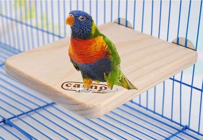 Hypeety Wooden Platform Pet Dwarf Hamster Gerbil Rat Small Animal Sport Exercise Toy Pet Parrot Bird Cage Perches Square Toy (M)