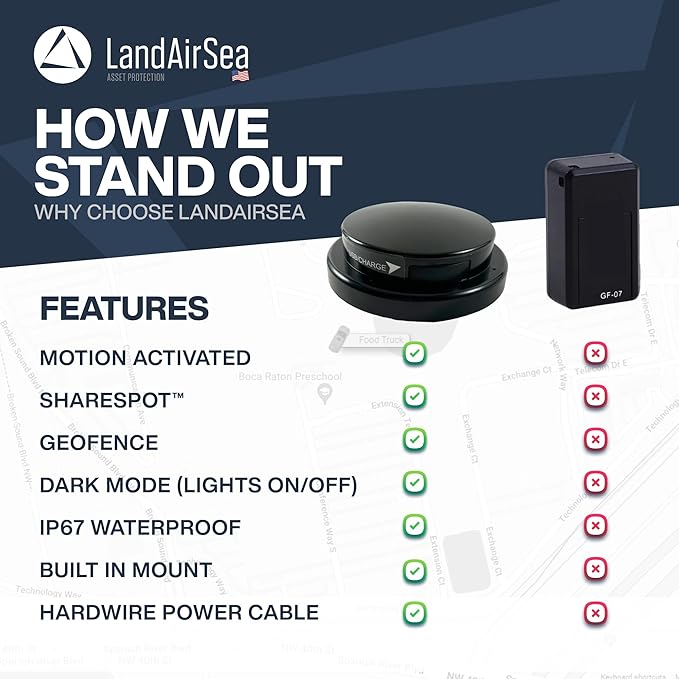 LandAirSea Overdrive Permanent GPS Tracker - Includes Waterproof Hardwire Kit and Permanent Mount. Perfect for Long-Term Tracking of Equipment, Vehicles, and More. Real-Time Global Tracking.