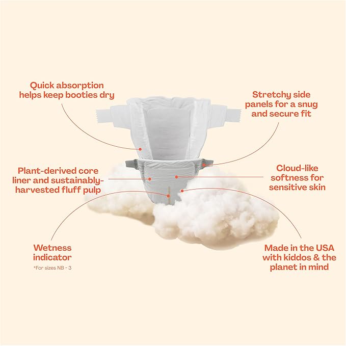 Hello Bello Diapers, Size 6 (35 lbs) Wild Cats, 17 Count of Premium Disposable Baby Diapers, Hypoallergenic with Soft, Cloth-Like Feel