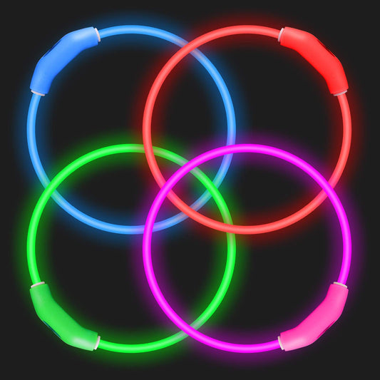 2-Pack LED Dog Collar, Light Up Dog Collars,Rechargeable Dog Lights for Night Walking，Universal, Reusable Safety Necklace for Small Medium Large Dogs RED&Pink