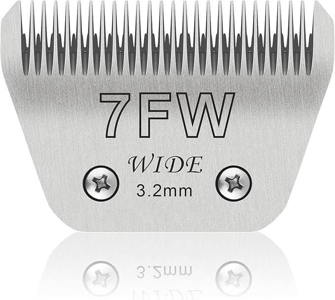 7FW Wide Pet Dog Grooming Detachable Blades,Compatible with Andis,Oster A5,Wahl KM10 Clippers,Cut Length 1/8"(3.2mm)