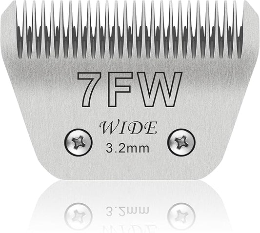7FW Wide Pet Dog Grooming Detachable Blades,Compatible with Andis,Oster A5,Wahl KM10 Clippers,Cut Length 1/8"(3.2mm)