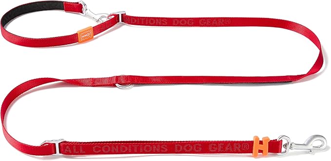 HOWGO Hands Free Dog Leash with Padded Handle,Multifunctional Crossbody Waist Leash for Walking Running Jogging Training,7.5 FT Nylon Adjustable Length for All Breeds(Red, Ultralight)