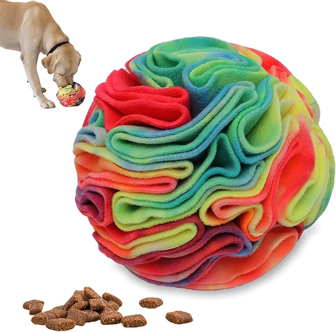 Snuffle Ball for Dogs, Puppy Treat Toy, Interactive Foraging Puzzle Toy, Enrichment Toys for Large Dogs, Sniffle Interactive Treat Ball
