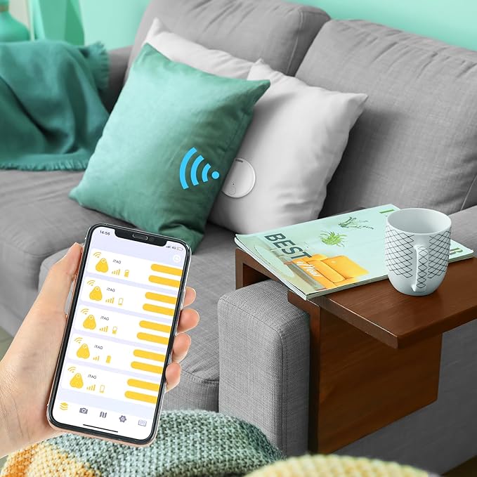 Konohan 5 Packs Portable GPS Tracking Mobile Tracking Anti Loss Smart Device Key Finder Locator GPS Finders Tracker Device for Pets Dog Cat Wallet Keychain Luggage, Alarm Reminder(White)