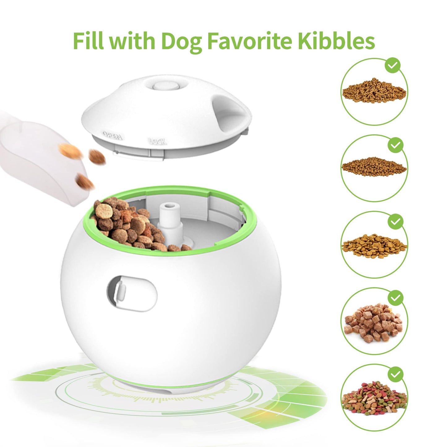 PETGEEK Bundle 2 items Treat Dispenser Dog Toys Automatic Dog Bone Toy & Gigwi Interactive Dog Puzzle Toys Automatic Pet Feeder with Dual Power Supply and Remote Control