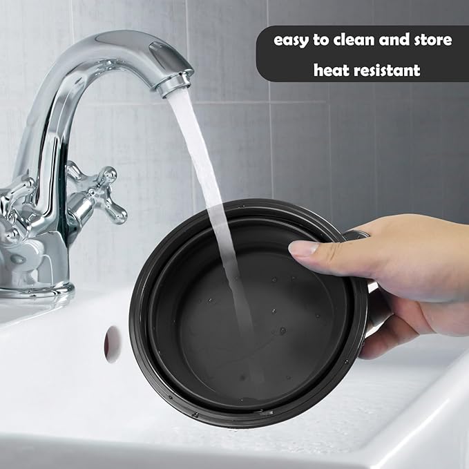 2 Pack Collapsible Dog Bowl Travel Portable Pet Bowls [20oz,600ml],Expandable Foldable Food Water Feeding Dishes for Traveling Hiking Walking,with Carabiners [Black,Green]