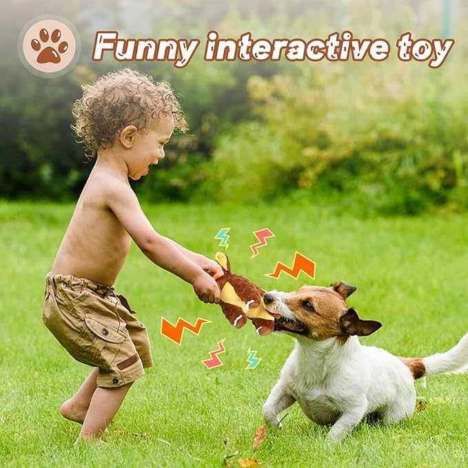 Dog Toys Durable Squeaky Plush Dog Toy for Puppy Teething Dog Chew Toys for Small, Middle, Large Dogs