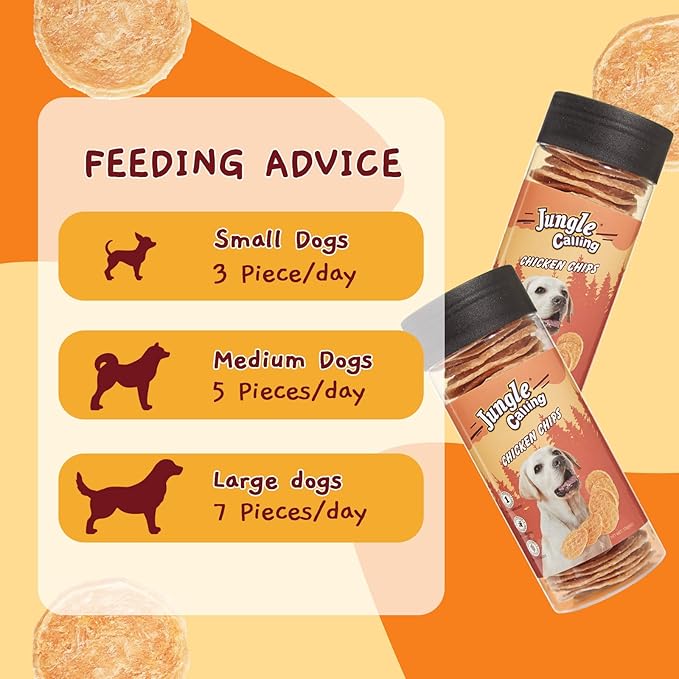 Jungle Calling Dog Treats - Single Ingredient Chicken Chips, Crunchy Jerky Training Treats for Dogs, 6 oz