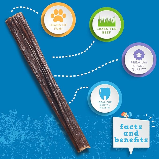 Jack&Pup 6-inch Gullet Sticks for Dogs – Odor Free Joint Health Support Dog Chews - Naturally Rich in Glucosamine and Chondroitin (10 Pack)