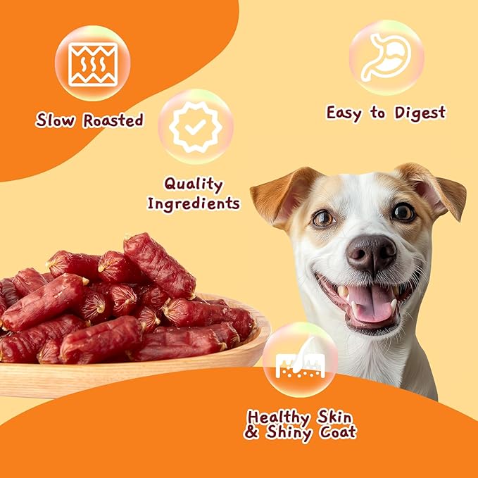 Jungle Calling Grain-Free Duck Sausage Dog Treats, Single Ingredient Duck Jerky, Soft & Chewy Training Treats for Small & Medium Dogs, 10.6 oz