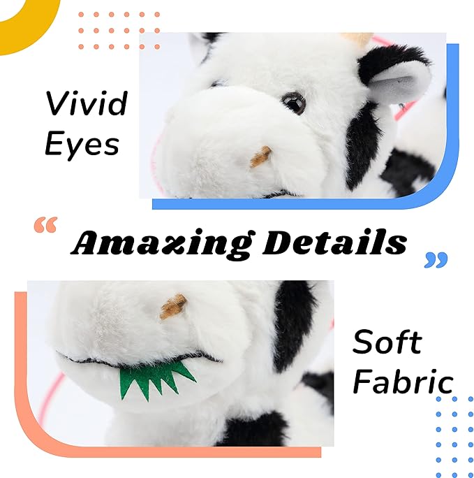 Hopearl Walking Cow Interactive Electronic Pet Singing Toy Remote Control Leash Animated Musical Nodding Moo Wagging Tail Touch Recognition Gifts for Toddlers Birthday, 9''