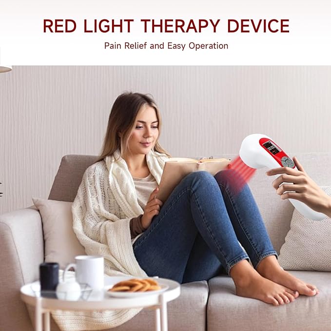 Handheld Red Light Therapy Device for Dogs and Man, LLLT Laser Light Therapy for Pets Pain Relief, Joint Muscle Knee Wrist Ankle, 5000mAh Large Capacity Rechargeable with 5 * 808nm & 10 * 650nm