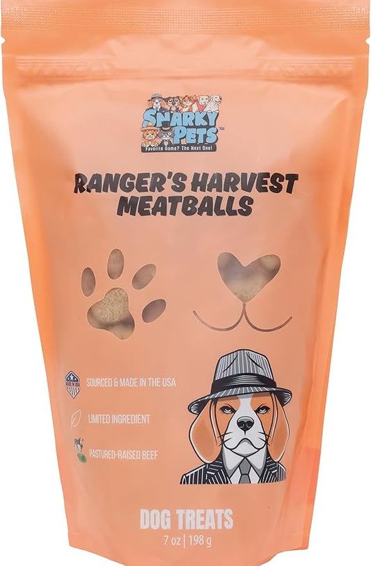 Freeze-Dried Dog Treats – Harvest Meatballs – Ground Beef, Turkey, Pumpkin, Sweet Potato & Cinnamon – Natural Treats for Small, Medium & Large Dogs – No Preservatives – 7 oz Bag