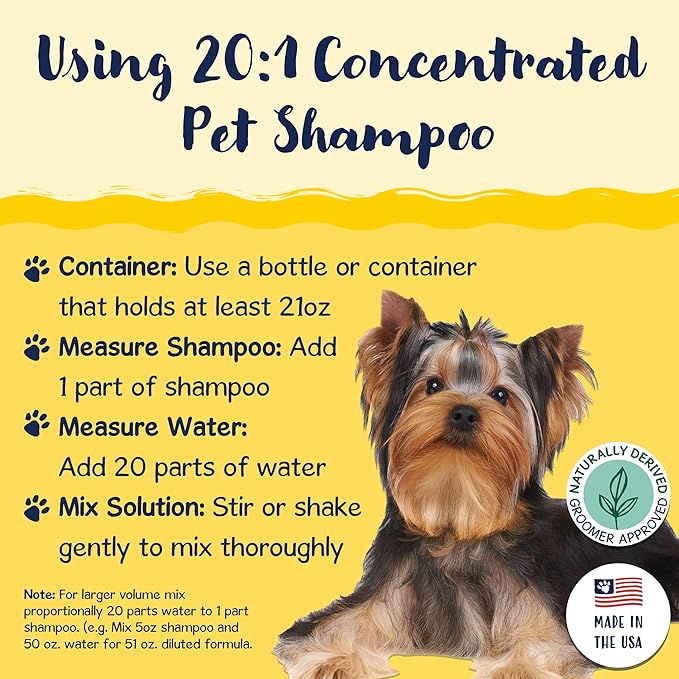 Bobbi Panter Dog Shampoo - Made in USA - All Natural Formula for Deep Nourishing and Cleasing - Concentrated 20:1 for Professional Groomers - Light Chamomile Scent, 13 Oz (Case of 12)