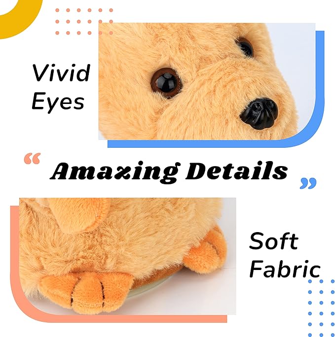 Hopearl Talking Puppy Repeats What You Say Dog Nodding Electric Interactive Animated Toy Speaking Plush Buddy Gift for Toddlers, Brown, 7''