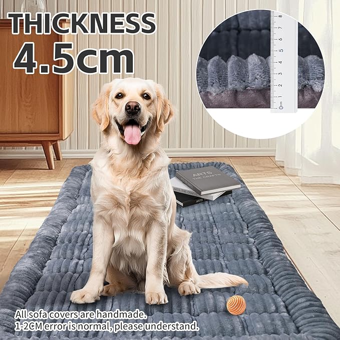 CLKHOWL Dog Car Seat Cover for Back Seat, Dog Bed for Car, Non-Slip Travel Pet Mat, Fit for Backseat Extenders and Seat Protectors (Dark Grey, 25.6x54 inch)