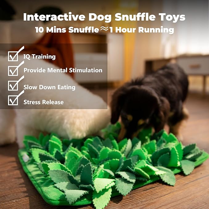 Snuffle Mat & Slow Feeder for Dogs - Interactive Dog Puzzle Toys for Smell Training