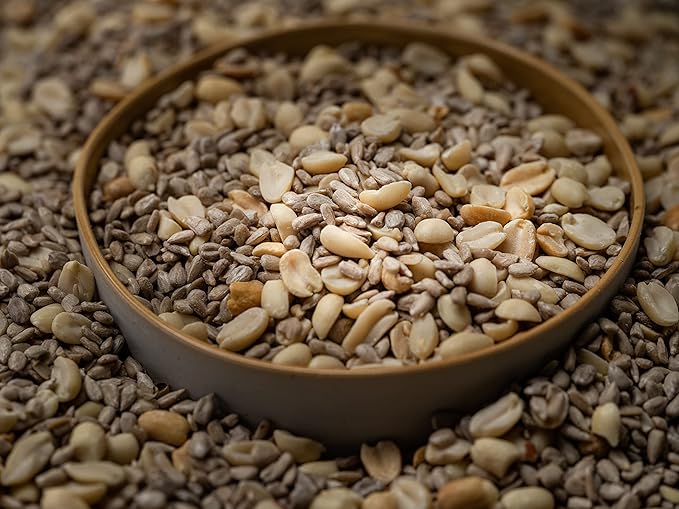 Flying Colors Premium Organic Wild Bird Seed | Millbrook No Mess Bird Seed for Outside Feeders | 100% USDA Organic, Waste Free, No Fillers, No Pesticides | Sunflower, Peanut | 3 Gallon Easy-Pour