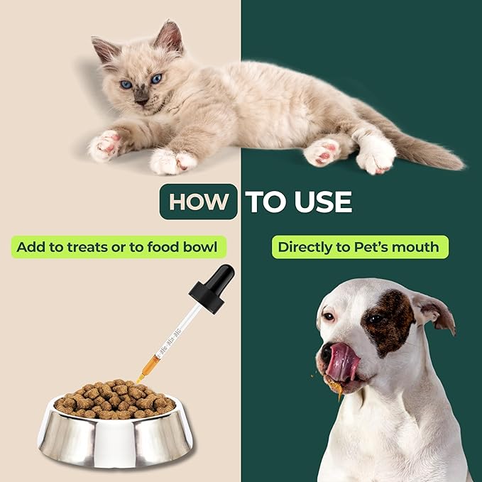 Hemp Oil for Dogs and Cats - USDA Organic, Large 2oz Bottle, Made in USA - Omega 3, 6 and 9, Vitamins A and E - Hip and Joint Support - Anxiety, Arthritis and Seizures Relief, Calming Aid