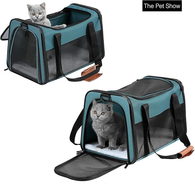 Cat Carrier - Portable Foldable Dog Pet Carrier, Soft-Sided Pet Bag up to 15 Lbs, Airline Approved Travel Puppy Carrier