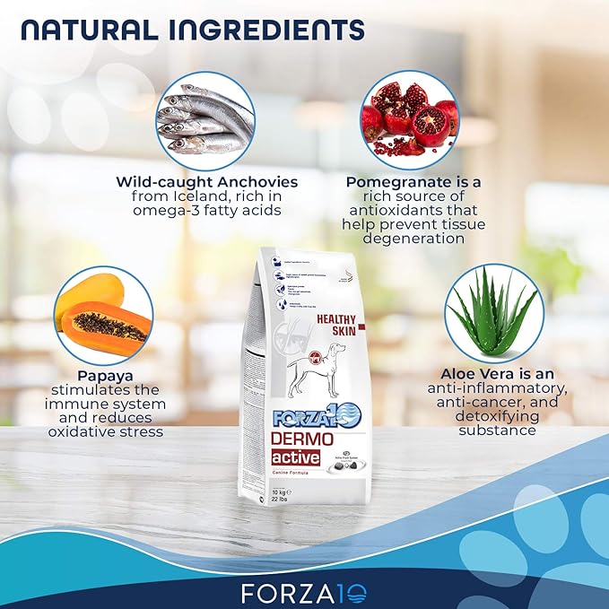 Forza10 Dermo Allergy Dog Food for Allergies and Itching, Fish Flavor Dry Dog Food for Skin Allergies and Sensitive Stomach for Adult Dogs All Breeds, 22 Pounds