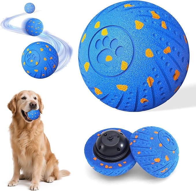 Self-Moving Dog Ball Interactive Dog Toy with Automatic Rolling, Bouncing & Vibration to Keep Dogs Entertained Chew-Proof & Waterproof for Small/Medium Breeds, O18-Blue