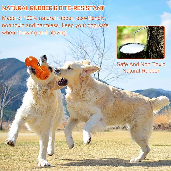 Dog Chew Toys for Aggressive Chewers,Food Grade Non-Toxic Dental Pet Toy,Tough Durable Indestructible Dog Toys for Medium Large Dogs.Orange