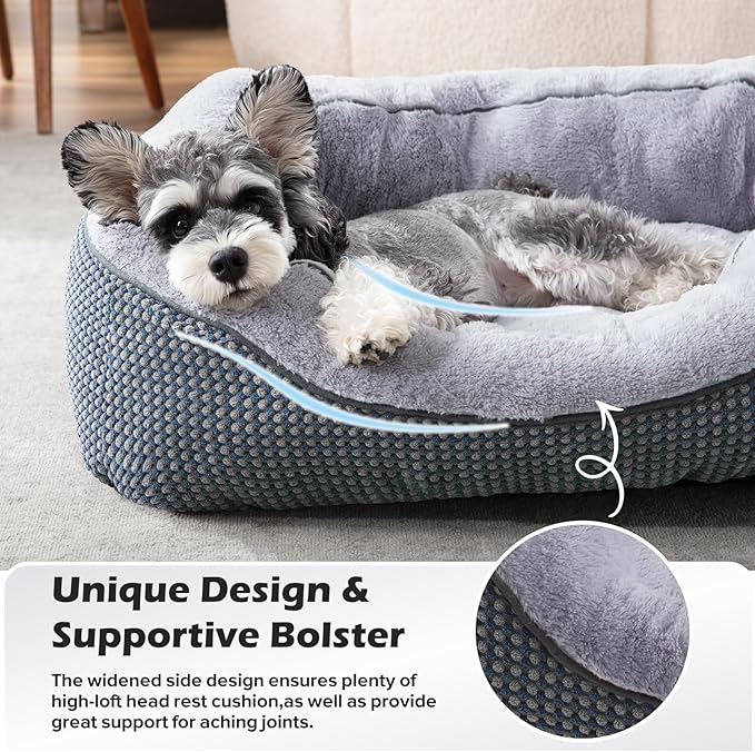INVENHO Small Dog Bed Washable Orthopedic Calming Warming Durable Pet Bed with Anti-Slip Bottom