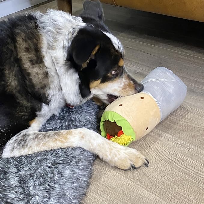 Prime Pets Plush Dog Toys Set, 3 Pack, Crinkle Squeaky Dog Toys, Food Shaped Pet Toy for Small Medium Large Dogs, Stuffed Puppy Chew Toy