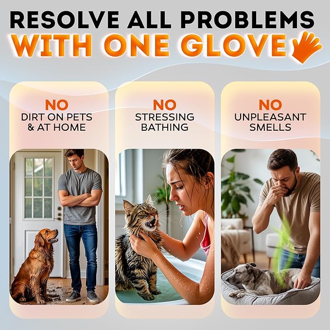 New 2025 Pet Cleaning Glove Wipes for Dogs and Cats – Hypoallergenic Hydrating & Nourishing – Suitable for Eyes, Ears, Paws & Body – Lavender Scent – Ideal for Daily Care & Travel – 18 Count