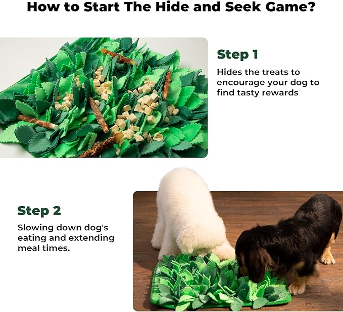 Snuffle Mat & Slow Feeder for Dogs - Interactive Dog Puzzle Toys for Smell Training