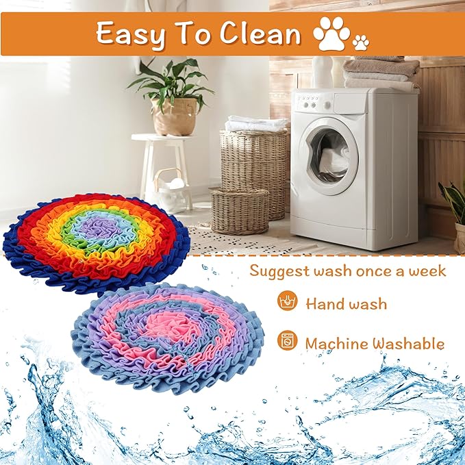 2 Pcs Snuffle Mat for Dogs, Pet Slow Feeding Interactive Toys for Smell Training, Foraging Skills, Suitable for Puppy or Cat